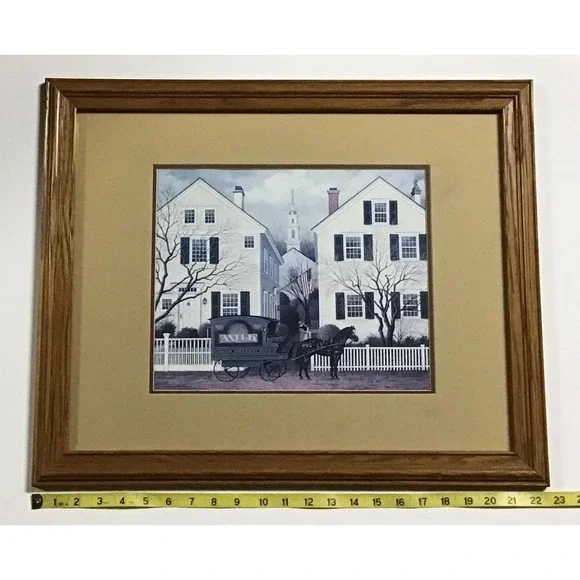 Charles Wysocki Framed Art "My Milkman" Americana Framed 23x19 Folk Art - Picture 2 of 10